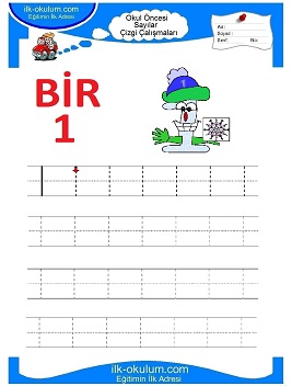 Çocuklar İçin Çizgi Çalışma Sayfaları 
